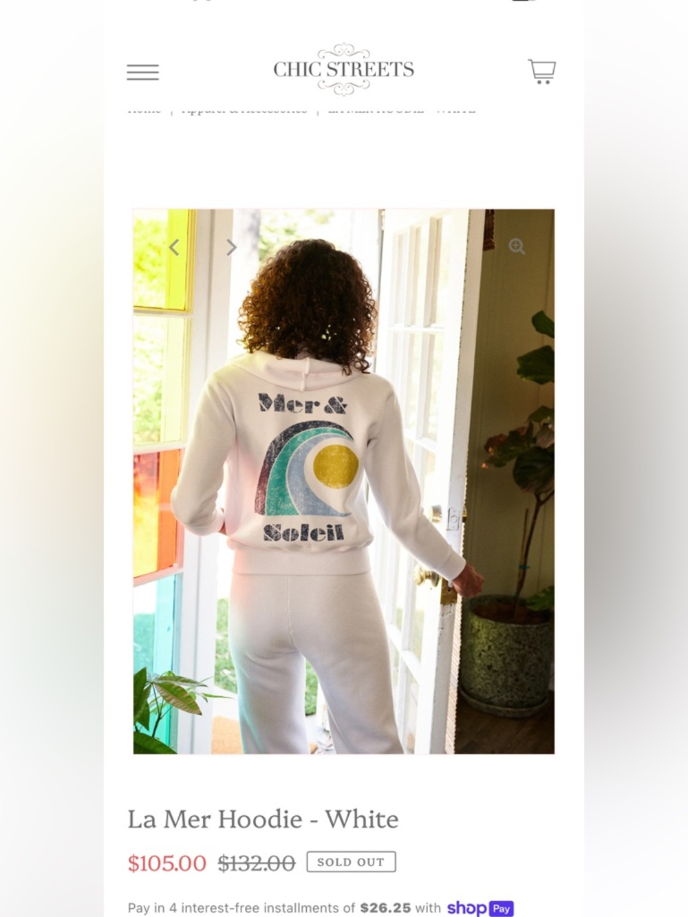Sundry Graphic 'Mer & Soleil' White Hoodie - Picture 7 of 7
